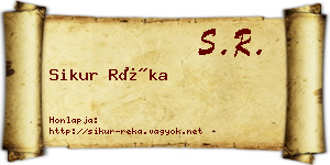 Sikur Réka névjegykártya